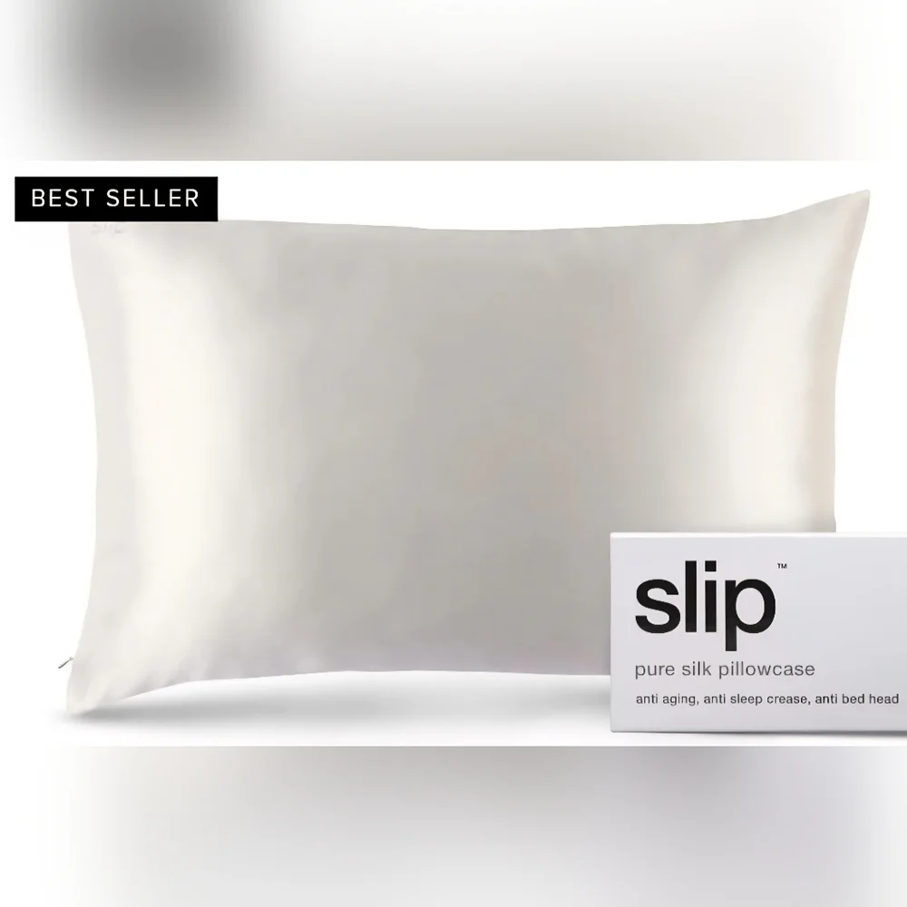 ❤️BUY 2 GET 1 FREE SLIP White Queen Zippered Pillowcase